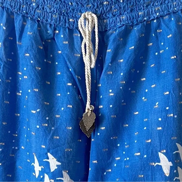 Women's Blue and Green Pajama Pants - Picture 3 of 6